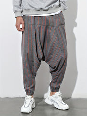 Striped Harem Pants Loose Fit Casual Baggy Trousers