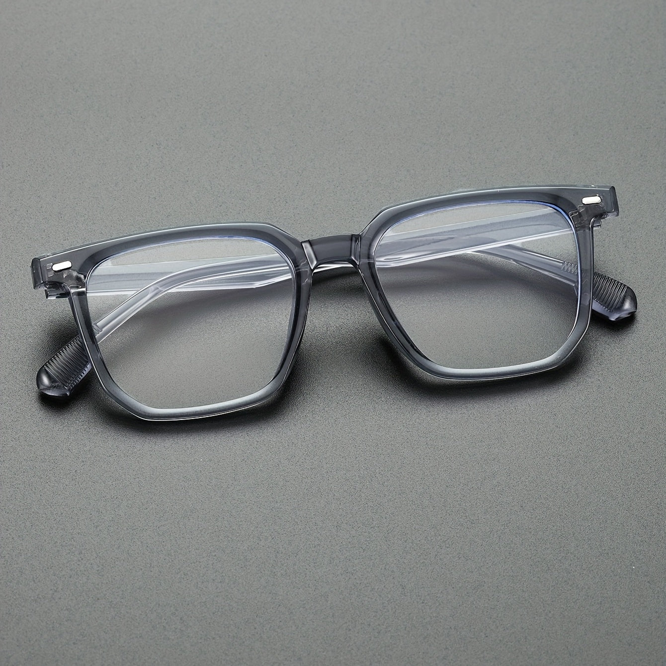 Men's Classic Square Frame Glasses Light Blocking Flat Mirror