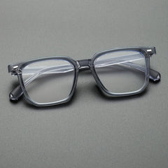 Men's Classic Square Frame Glasses Light Blocking Flat Mirror