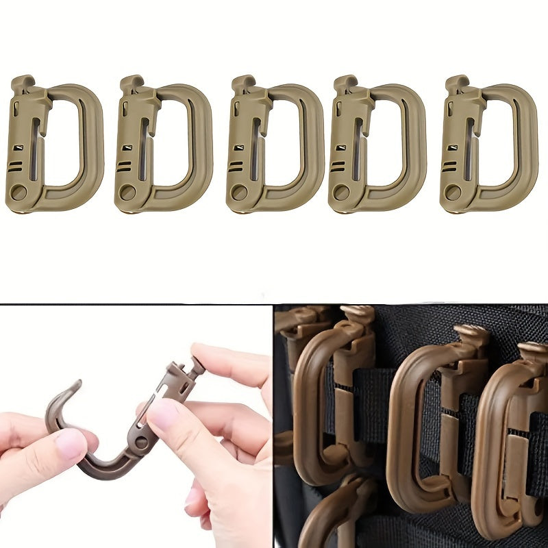 5pcs Carabiner D Ring Locking Hooks For Backpacks Key Chains