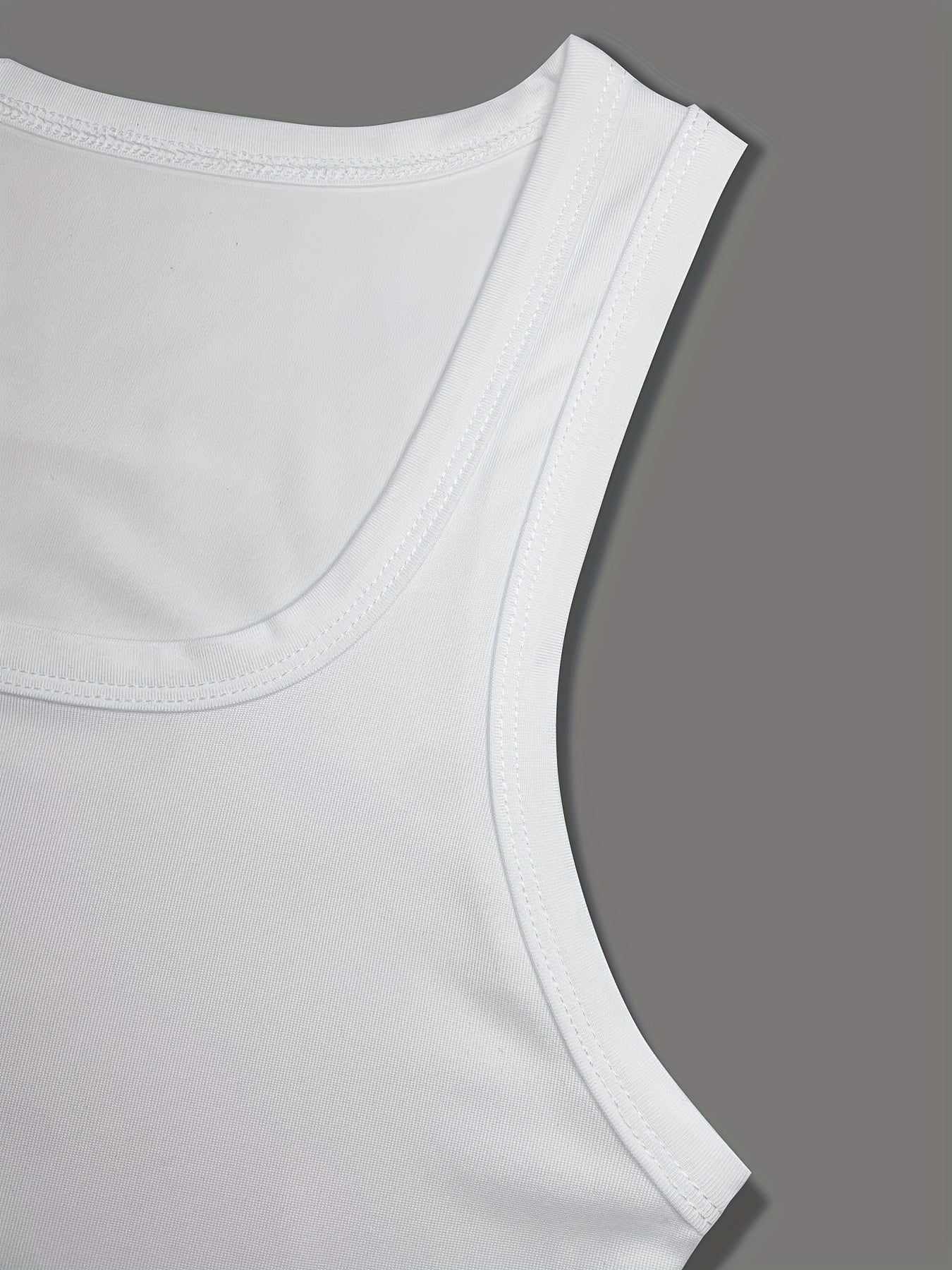 Letter Circle Print Square Neck Tank Top Casual Sleeveless Top