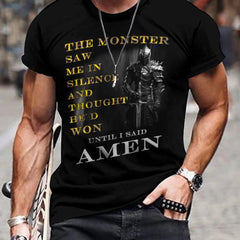 Men's 3D Knight Graphic T-shirt for Outdoor Casual Wear