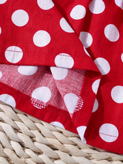 Toddler Girl's Polka Dot Print Dress & Headwear Set