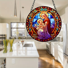 14" Jesus Acrylic Window Suncatcher Stained Panel Hanging Decor