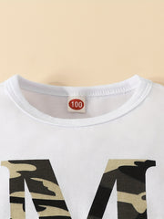 Boys Camo Outfit Round Neck T shirt & Shorts Summer Clothing Set
