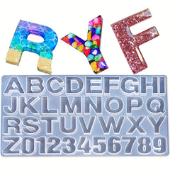 DIY Letters Mold Alphabet Number Silicone Molds Jewelry Keychain Casting Mold
