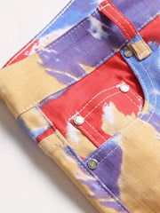 Men's Slim Fit Colorful Jeans Street Style Casual Denim Pants