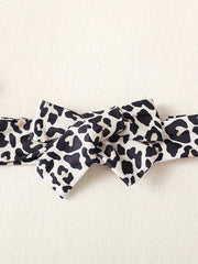 Baby Girl Long Sleeve Romper & Leopard Pant & Headband Set