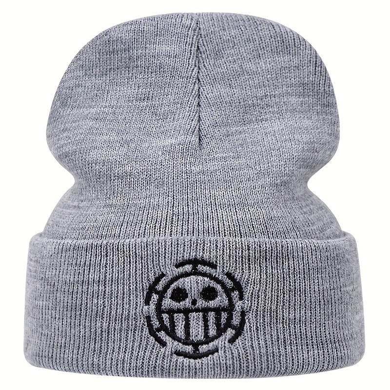 Anime Cartoon Embroidered Beanie Skull Hat Hip Hop Warm Knit Hat