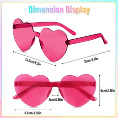 Heart Shaped Rimless Irregular Y2K Sunglasses Women's Party Accessories