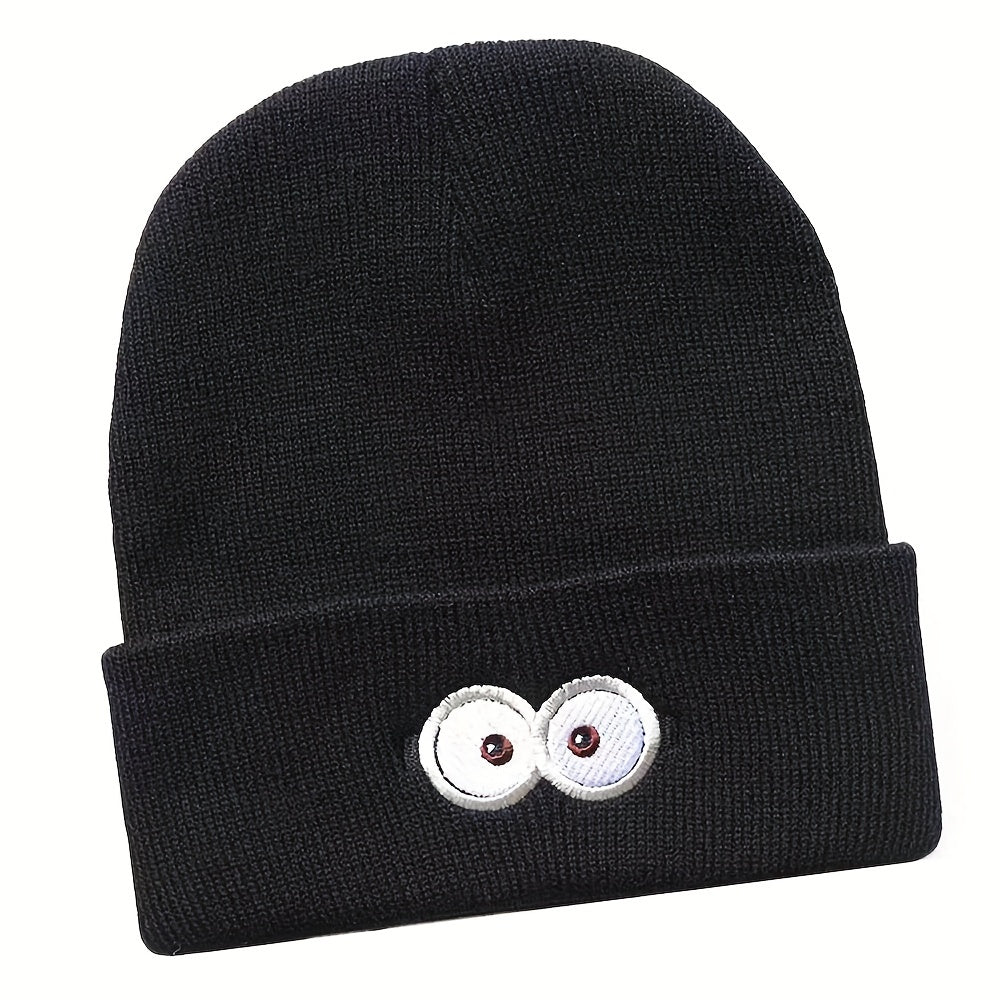 Embroidery Beanie Cartoon Unisex Knit Hat Elastic Skull Cap