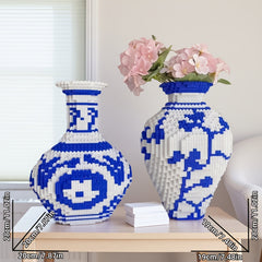 1800pcs 3D Vase Building Blocks Toy DIY Decorative Model Mixed Colors