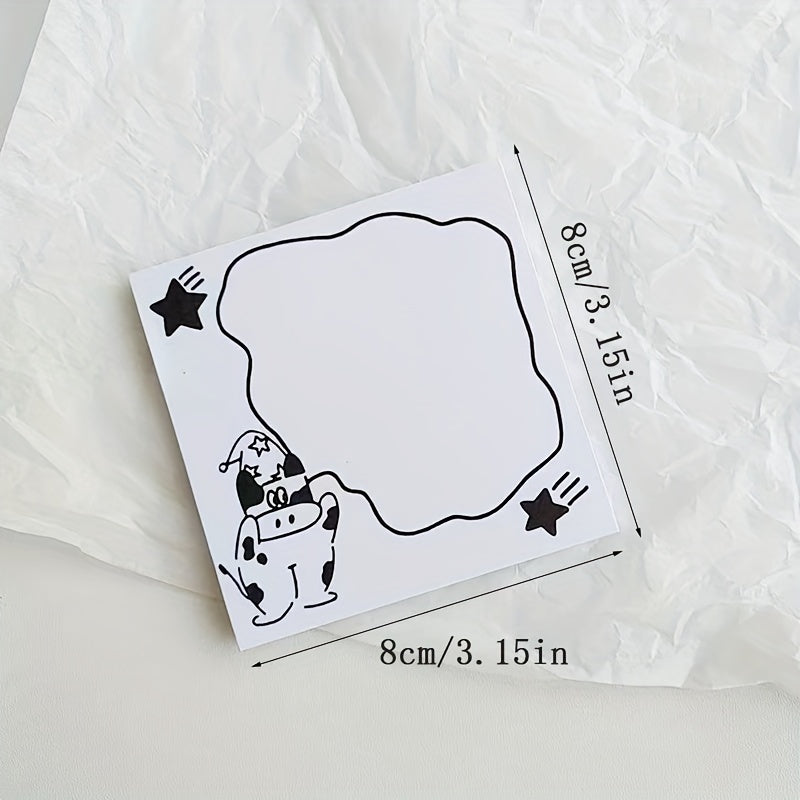 50 Sheets Cow Sticky Note Book Non-Sticky Style Tearable Hand Account Material