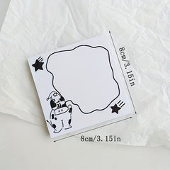 50 Sheets Cow Sticky Note Book Non-Sticky Style Tearable Hand Account Material