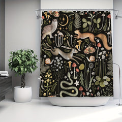 Animal Shower Curtain with Hooks Bathroom Decor 72x72in