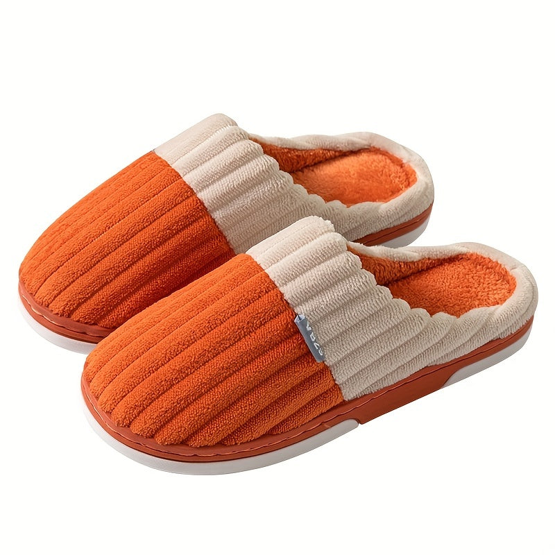 Women's Plush Lined Slippers Comfortable Closed Toe Slip On Shoes