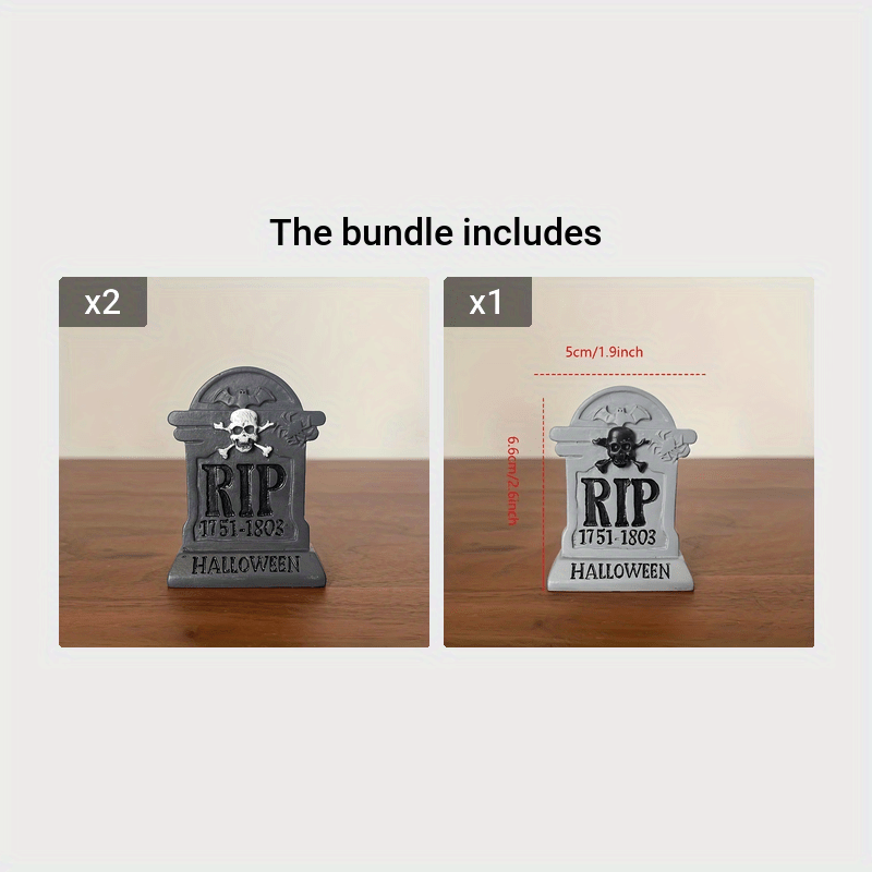 Mini Halloween Resin Tombstone Decoration