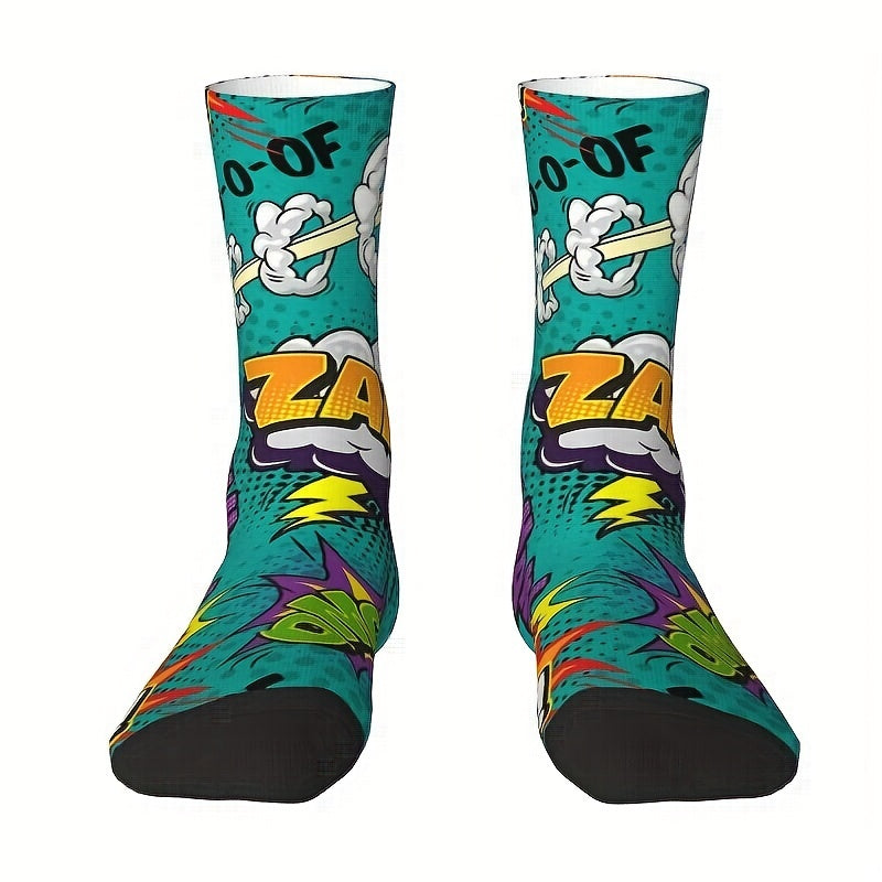 1pair Men's Retro Unisex Mid Calf Sock Halloween Gift