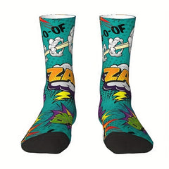 1pair Men's Retro Unisex Mid Calf Sock Halloween Gift
