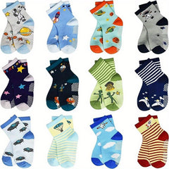 12pairs Kids Anti-Skid Breathable Sports Socks