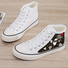Christmas Plush Lined Thermal Chunky Canvas Sneakers