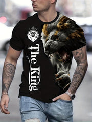 Lion & The KING Men's Graphic Crew Neck T shirt