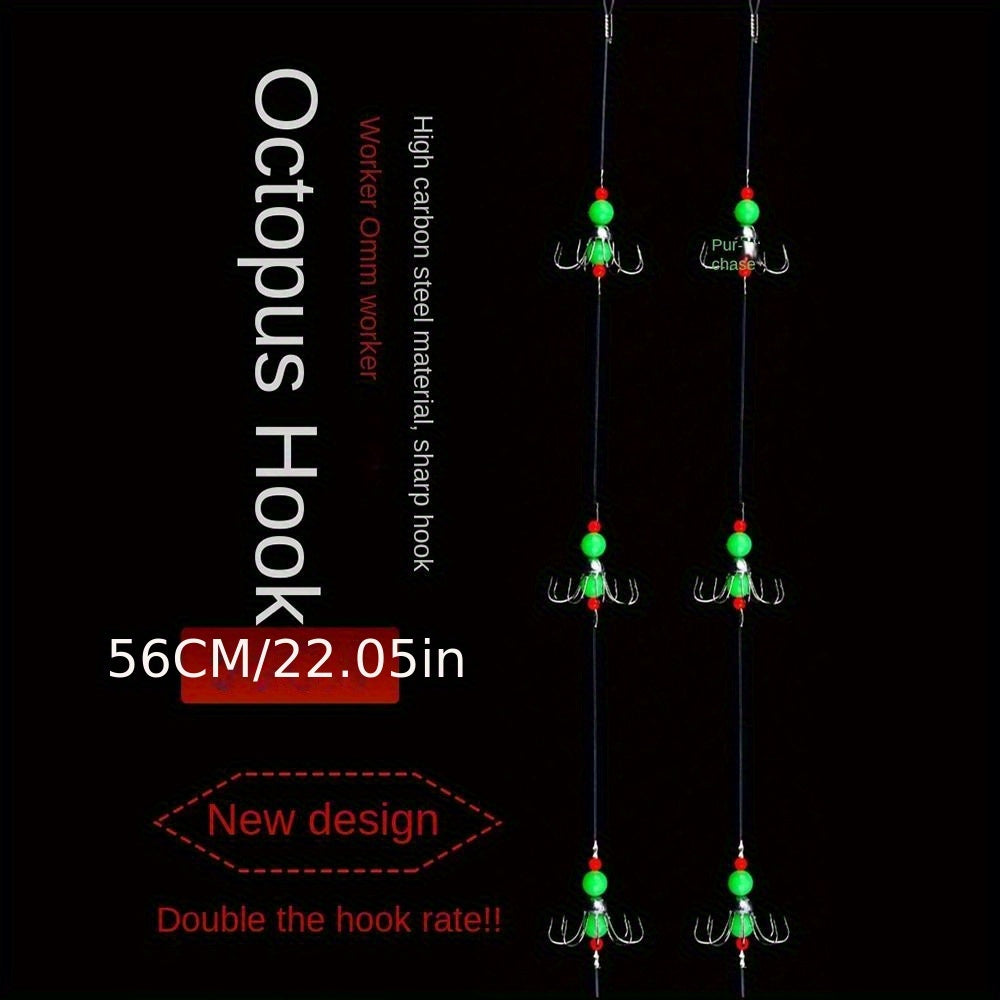 Anti Bite String Hook Squid Hook Luminous Beads Fishing Tackle