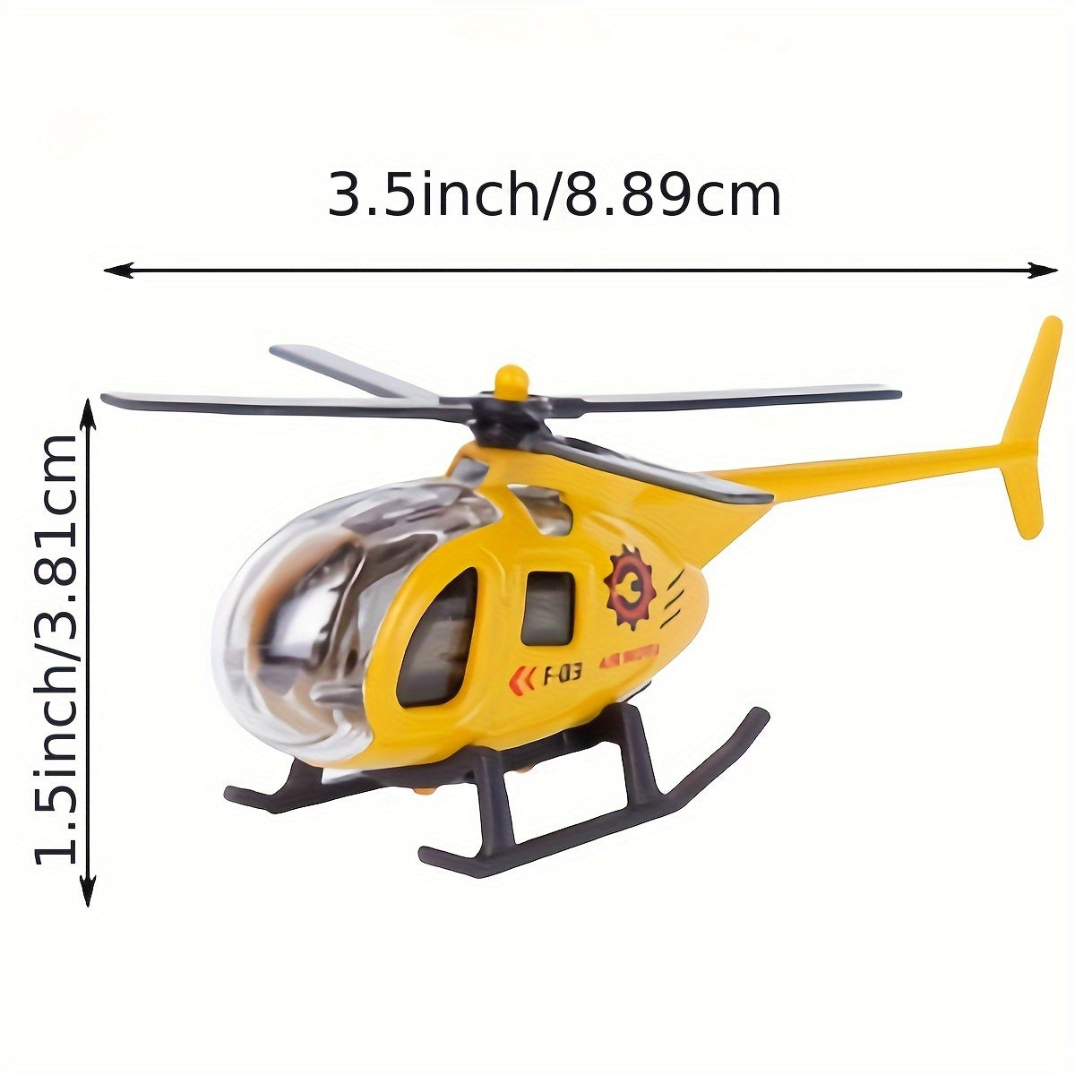 Set of 4 Alloy Mini Helicopters Toy Set for Kids 3-6 Years
