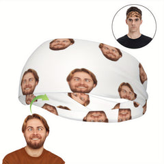 Custom Photo Headband Personalized Selfie Sports Hairband for Men & Women