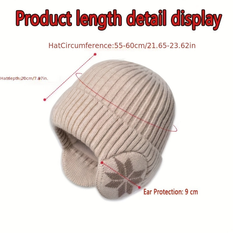 Warm Velvet Ear Protection Woolen Knitted Hat for Men