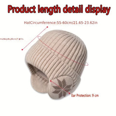 Warm Velvet Ear Protection Woolen Knitted Hat for Men
