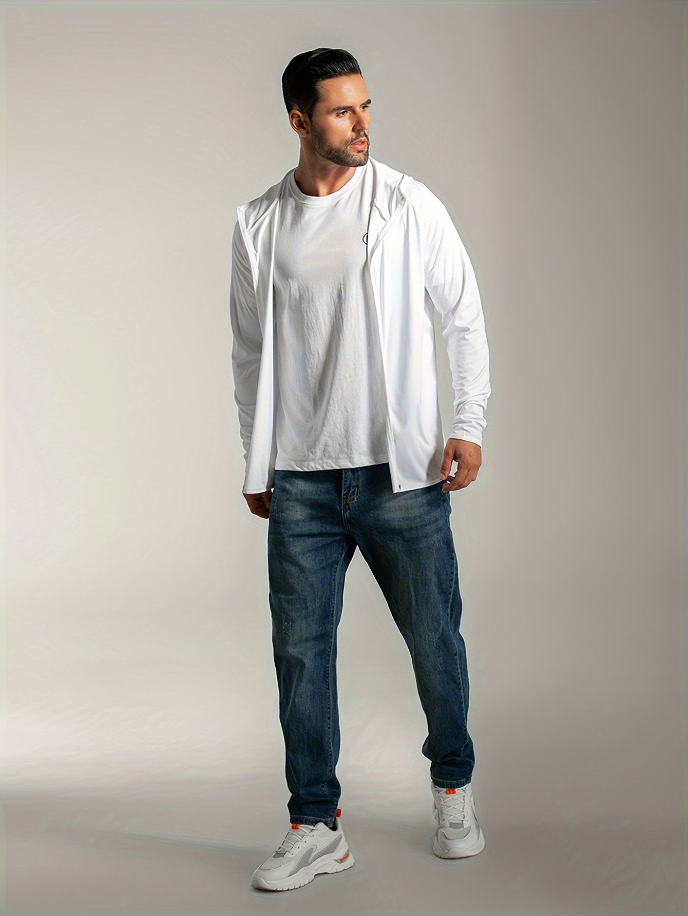 Men's UPF 50 Sun Protection Zip Hoodie Long Sleeve Quick Dry Tops