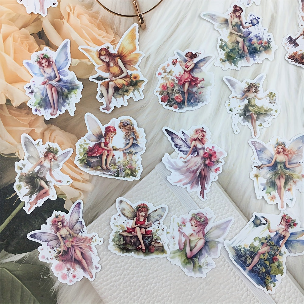 Retro Flower Fairy Elf Sticker Set for Scrapbooking