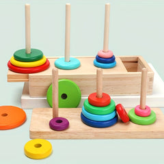 Children's Puzzle Box Tower Rainbow Folding Toy