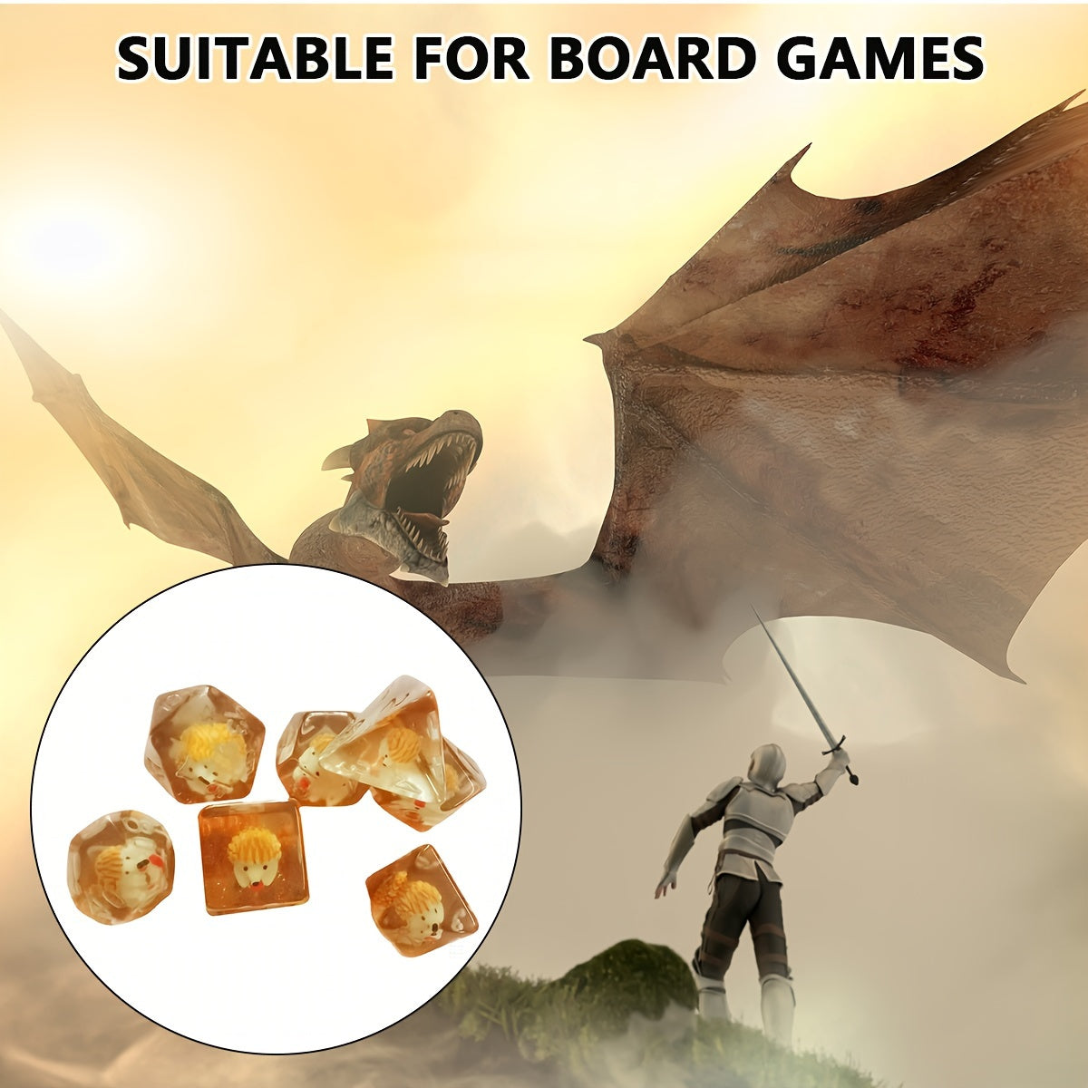7pcs Polyhedral Dice Set High Craft Resin Dice For Tabletop Game
