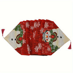 Christmas Table Runner Embroidery Tablecloth Decoration