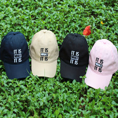 IT IS WHAT IT IS Embroidered Baseball Cap Soft Outdoor Hat Hip Hop Cap Dad Hat