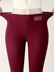 Soft Yoga Pants High Waist Fleece Liner Slim Fit Leggings