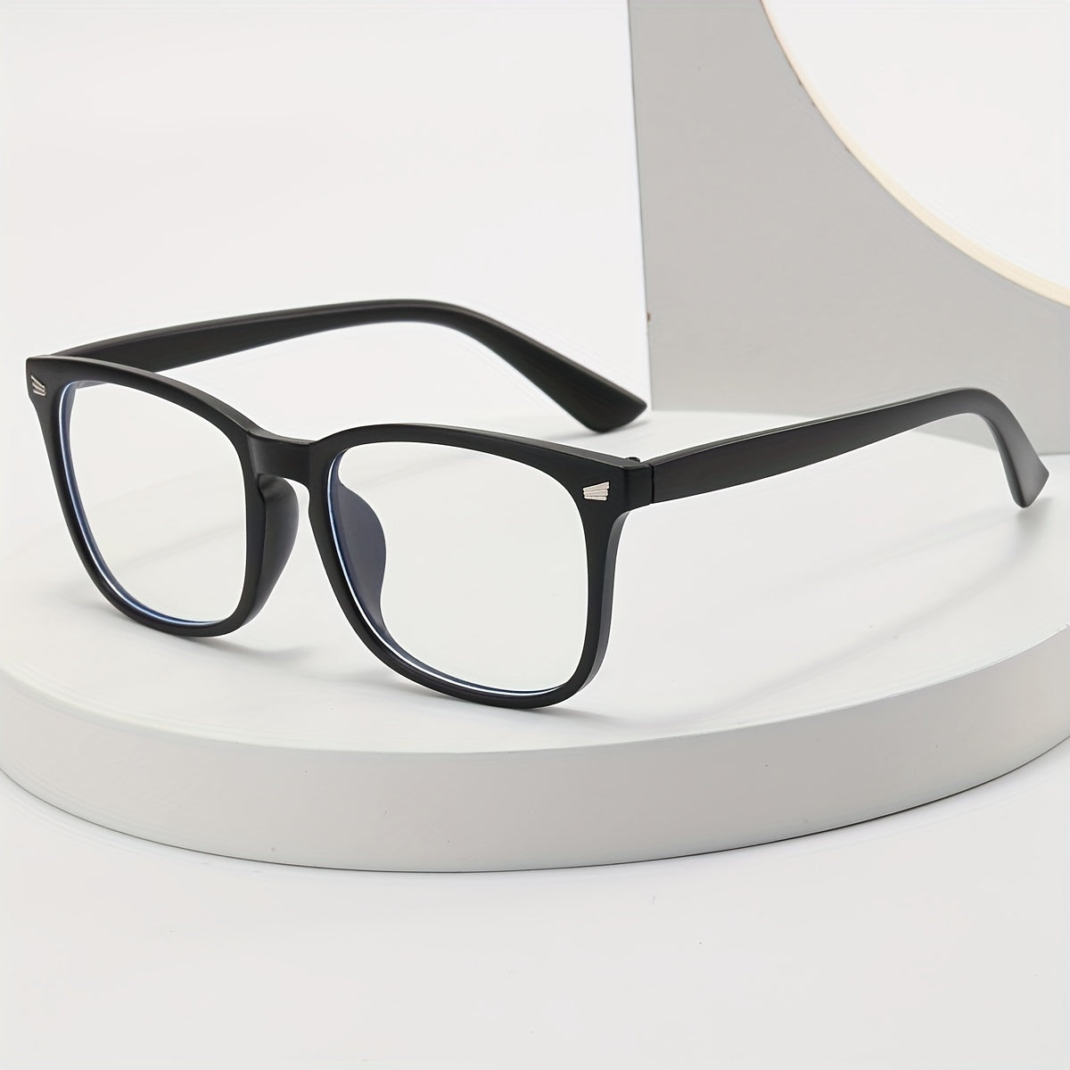 Square Frame Clear Lens Glasses Minimalist Metal Decor Eyewear Mod
