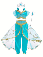 3pcs Girls Halloween Costume Princess Dress Up Cosplay Fancy Party Outfits
