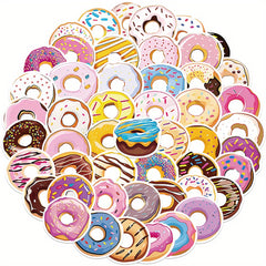 50pcs Cartoon Donut Graffiti Stickers for Water Bottles, Computers