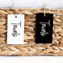 8pcs Basket Tags Label Holders Jute String Acrylic Hanging Tags Labels