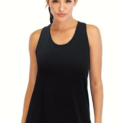 Solid Round Neck Fitness Tank Top
