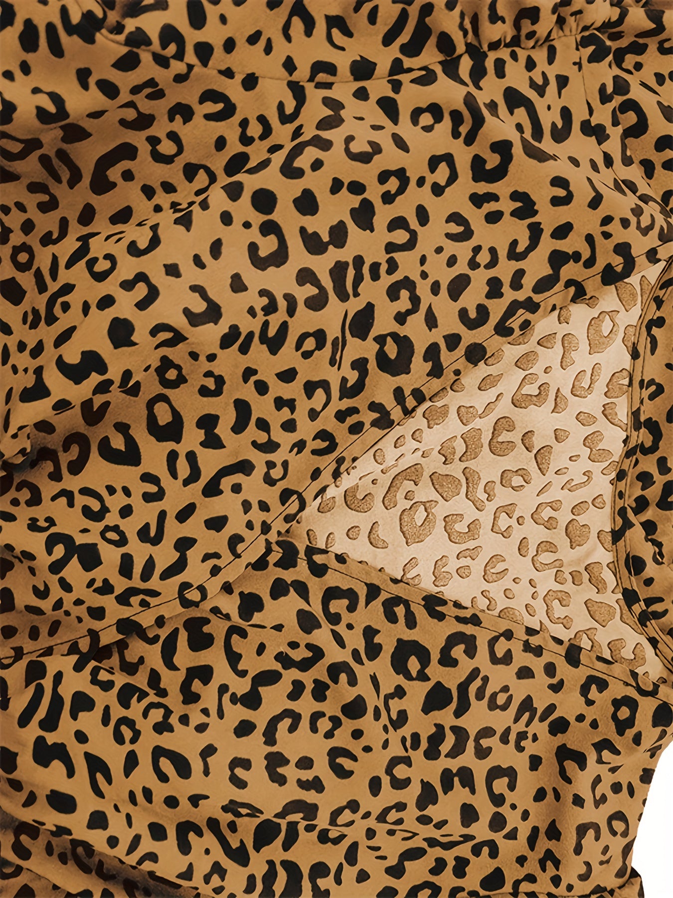 Women's Leopard Print Lantern Sleeve Maxi Dress