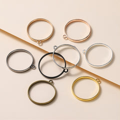 10Pcs Alloy Water Droplet Round Frame Pendant for DIY Jewelry