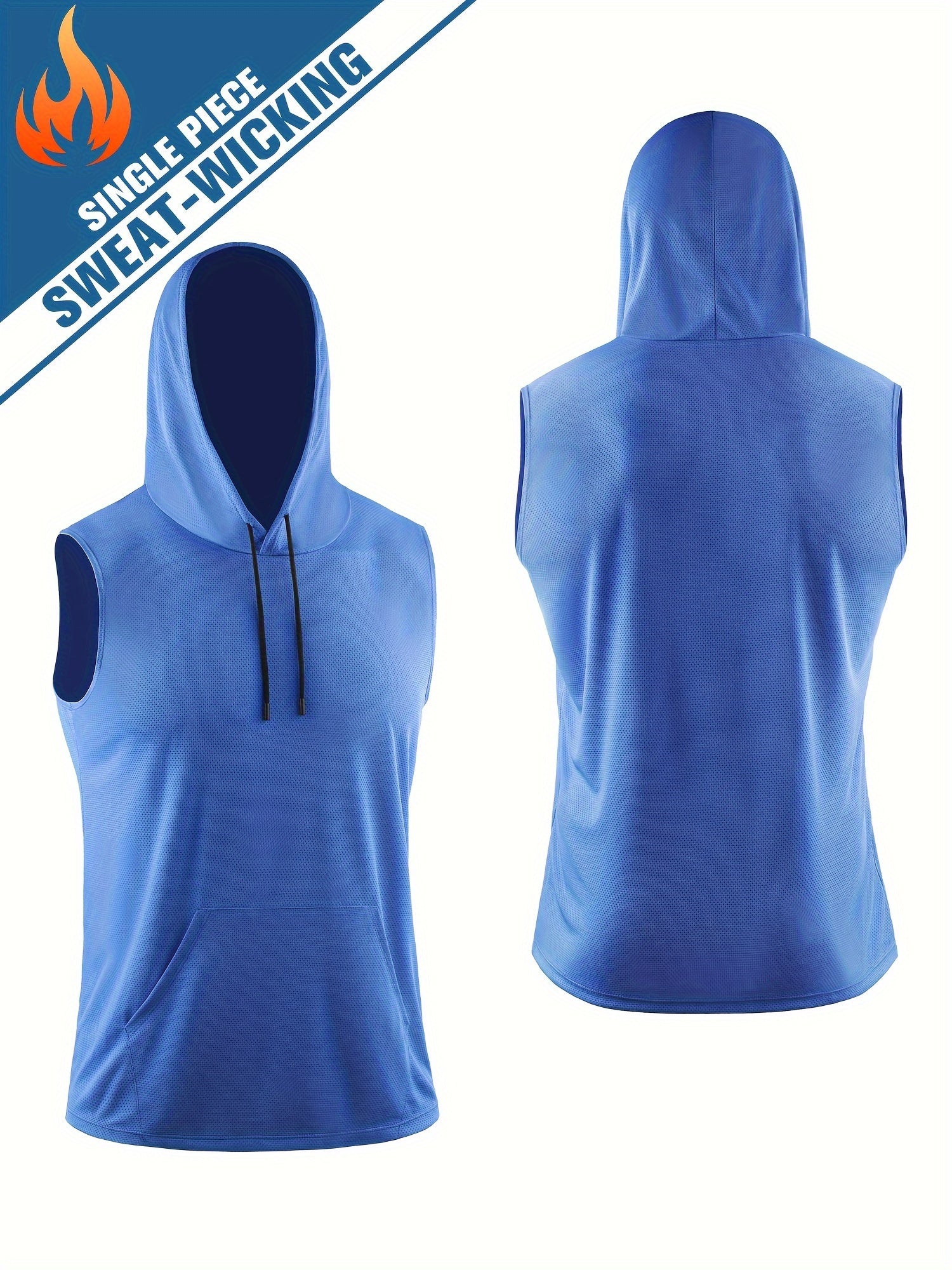 Men's Hooded Quick Drying Sports Vest Breathable Tank Top