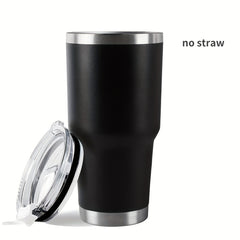 30oz Insulated Tumbler Stainless Steel Travel Coffee Mug with Lid & Straws