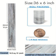 Wood Peel & Stick Floor Tiles 0.6mm Thick 5-15pcs