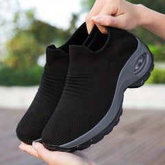 Women's Knit Sock Sneakers Slip On Platform Shoes Lightweight Sports