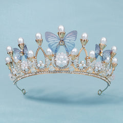 Butterfly Tiara Crown for Women Girls Princess Crown with Rhinestone